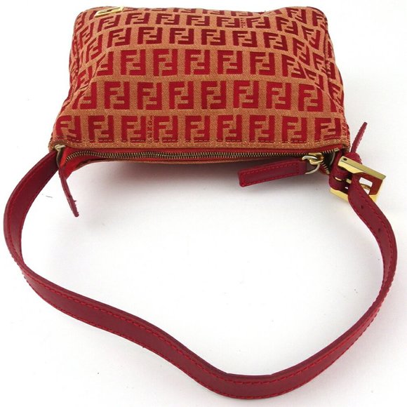 FENDI Handbag Zucchino Canvas ~ Leather Auth USED T19870 - Picture 7 of 7